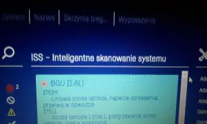 Błąd sondy lambda w BGU [1.6L], p1641: przerwa w obwodzie i niskie wskazania podgrzewania.