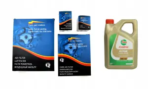 Zestaw filtrów powietrza, kabinowego, paliwa i oleju oraz olej silnikowy Castrol EDGE 5W-40 Turbo Diesel. Idealny wybór, jaki olej do Passata B5 1.9 TDI.