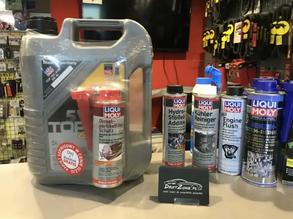 Jaki olej do silnika 2.0 TDI 140KM? Zestaw Liqui Moly z olejem 5W-40 i dodatkami do czyszczenia układu paliwowego i DPF.