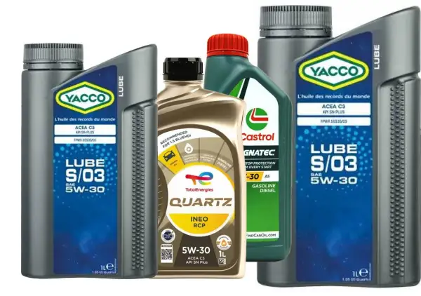 Olej do silnika 1.2 Puretech? Yacco Lube S/03 5W-30, TotalEnergies Quartz INEO RCP 5W-30, Castrol Magnatec 5W-30.